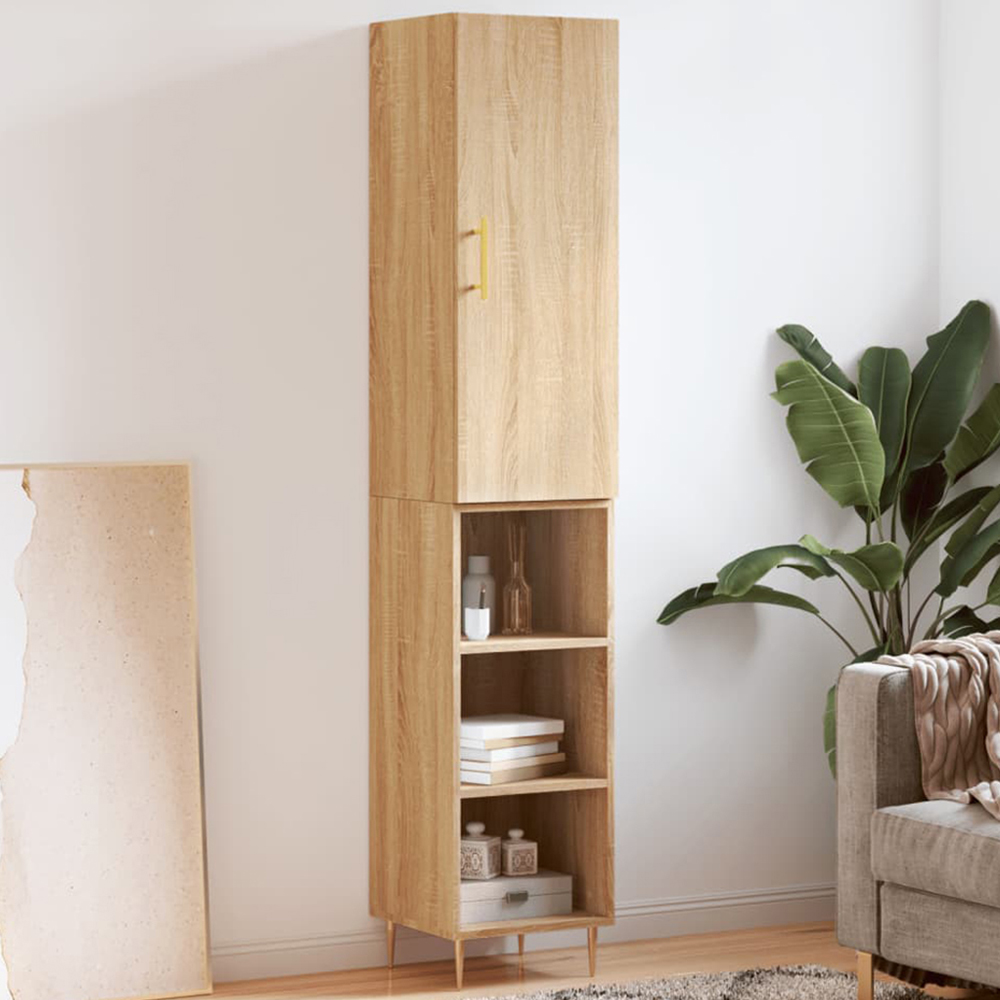 vidaXL Single Door 3 Shelf Sonoma Oak Highboard Image 1
