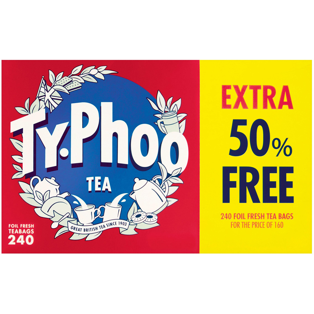 Typhoo Tea Bags 160 + 80 Free Tea Bags 696g Image