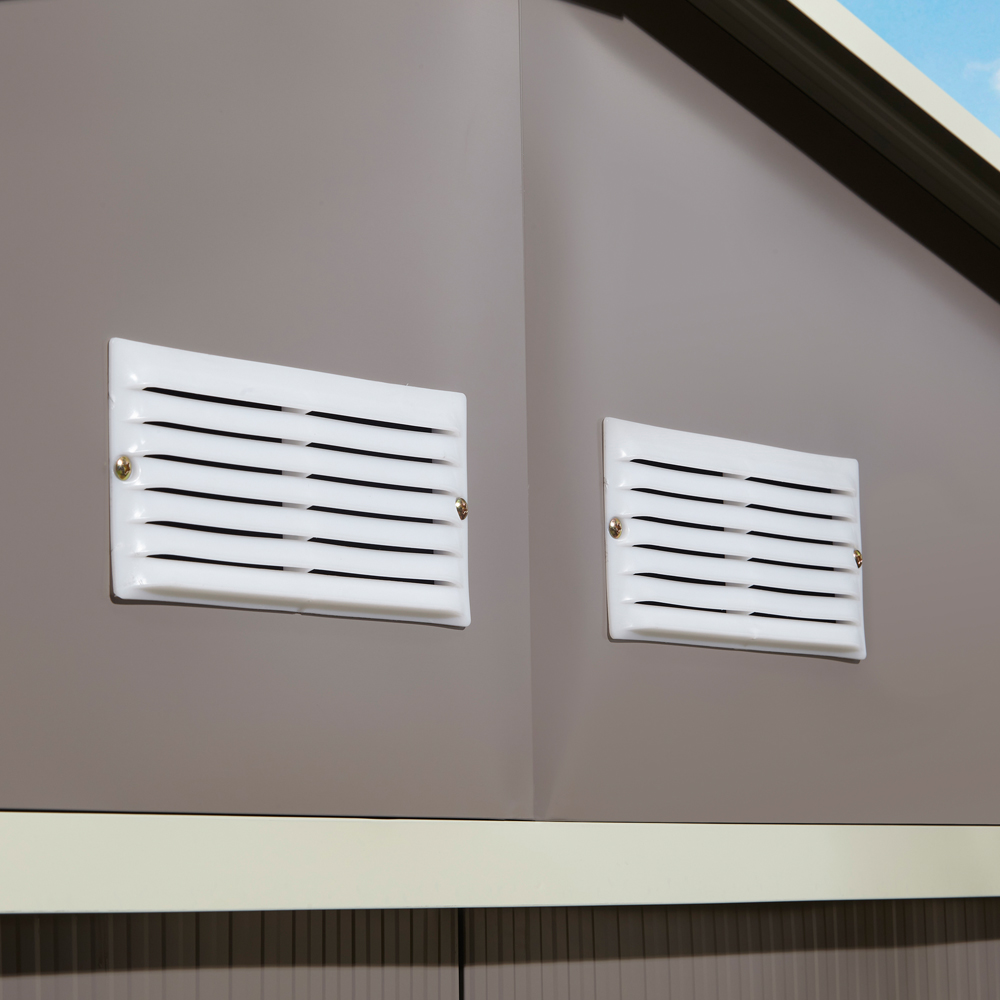 Rowlinson Trentvale Metal Apex Shed Light Grey with Foundation Kit 10 x 12ft Image 5