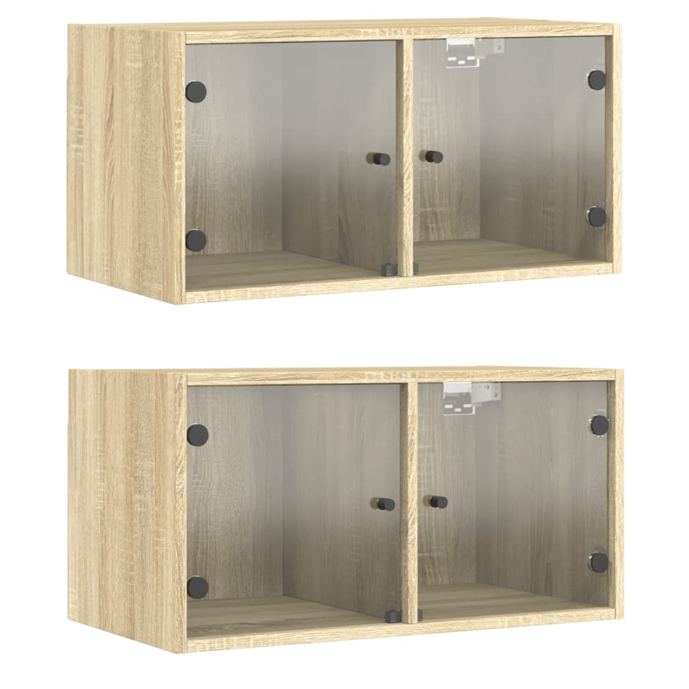vidaXL 2 Door Sonoma Oak Wall Cabinet Set of 2 Image 2