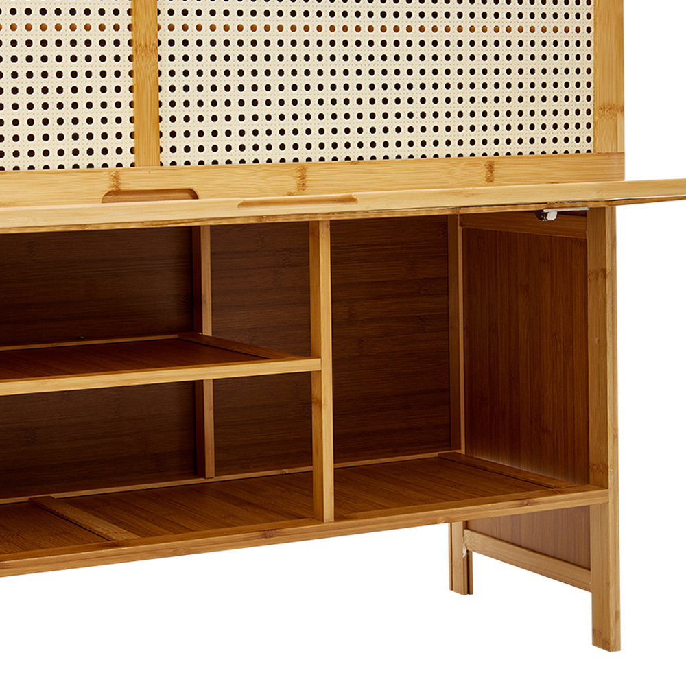 H&O Direct 4 Tier Brown Shoe Cabinet Image 3