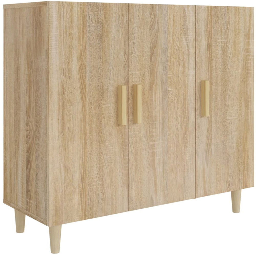 vidaXL 3 Door Sonoma Oak Sideboard Image 2