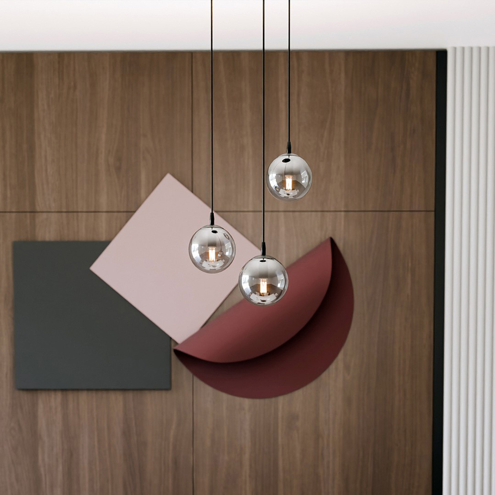 Emibig Cosmo 3 Light Graphite Shade Black E14 Ceiling Pendant Light Image 5