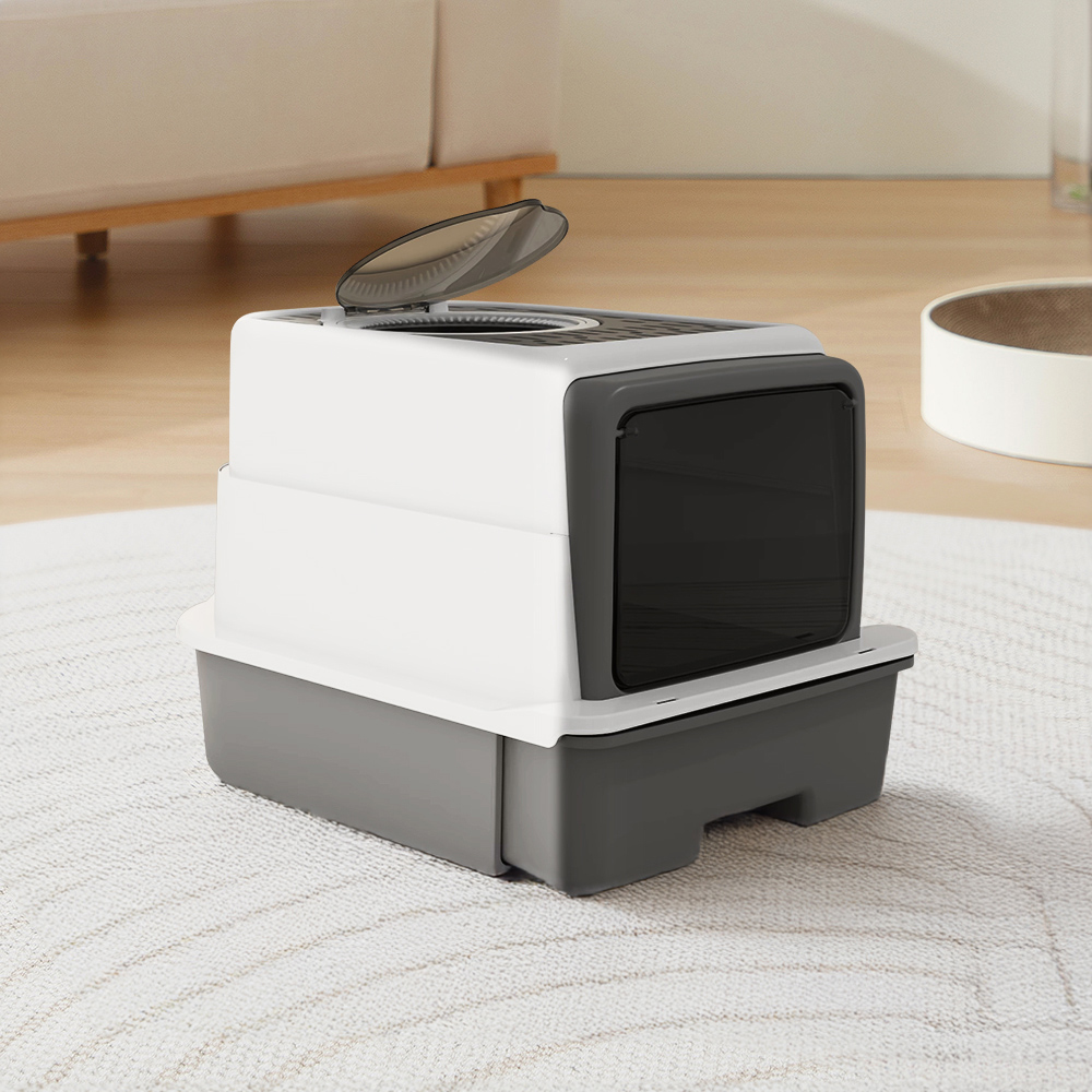 H&O Direct Hooded Cat Litter Box with UV Sterilization 35 x 35 x 50cm Image 2