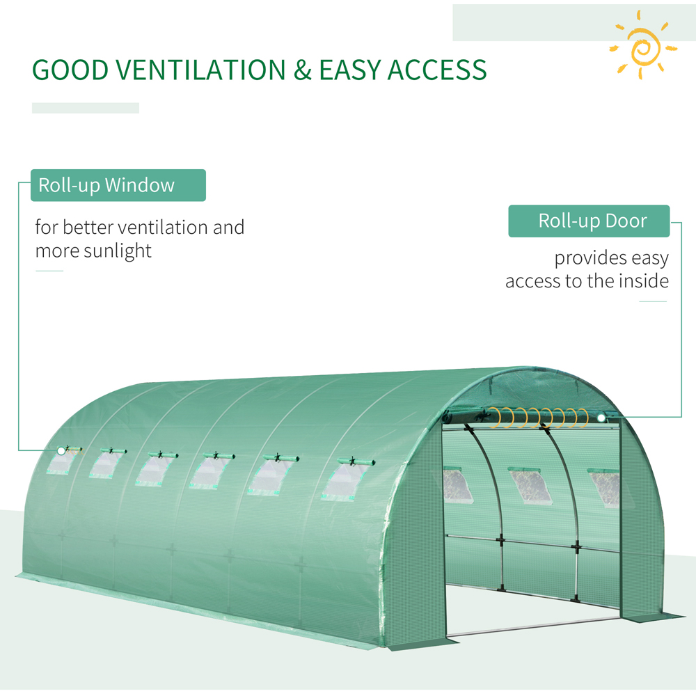 Outsunny Green 19.6 x 10ft Replacement Greenhouse Cover Image 7
