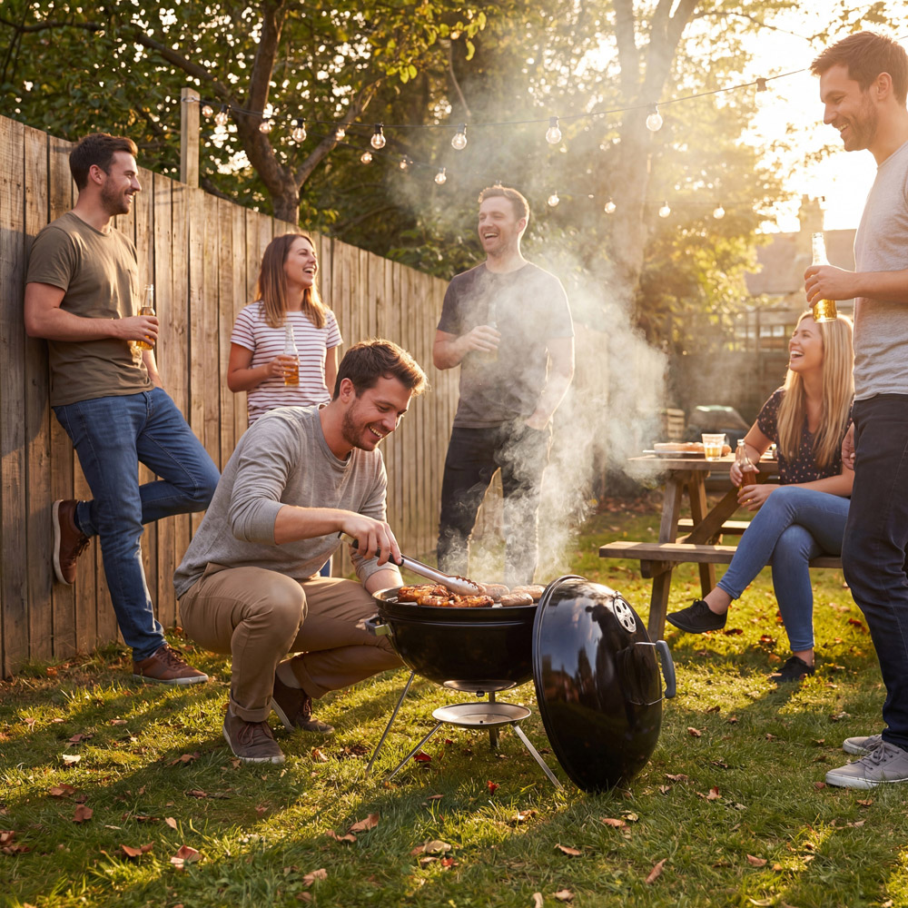 GARDEN VIDA Kansas Black Small Kettle Grill BBQ Image 3