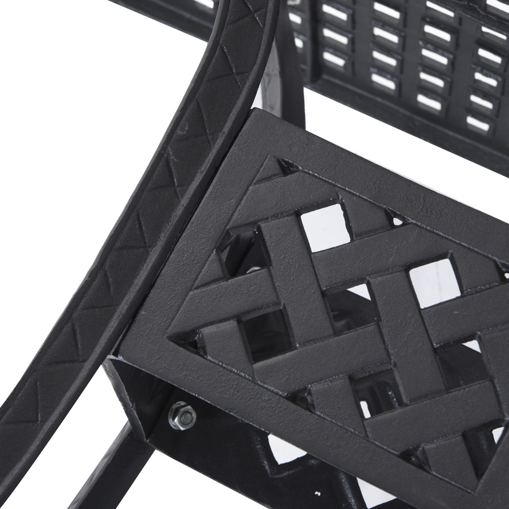 Outsunny Black Aluminium Square Garden Table with Umbrella Hole Image 3