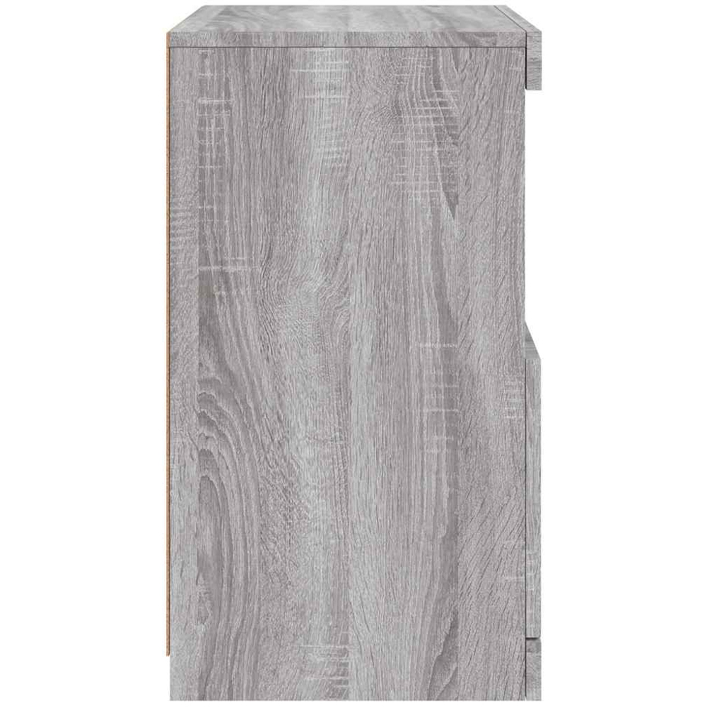 vidaXL Single Door 2 Shelf Grey Sonoma LED Sideboard Image 7