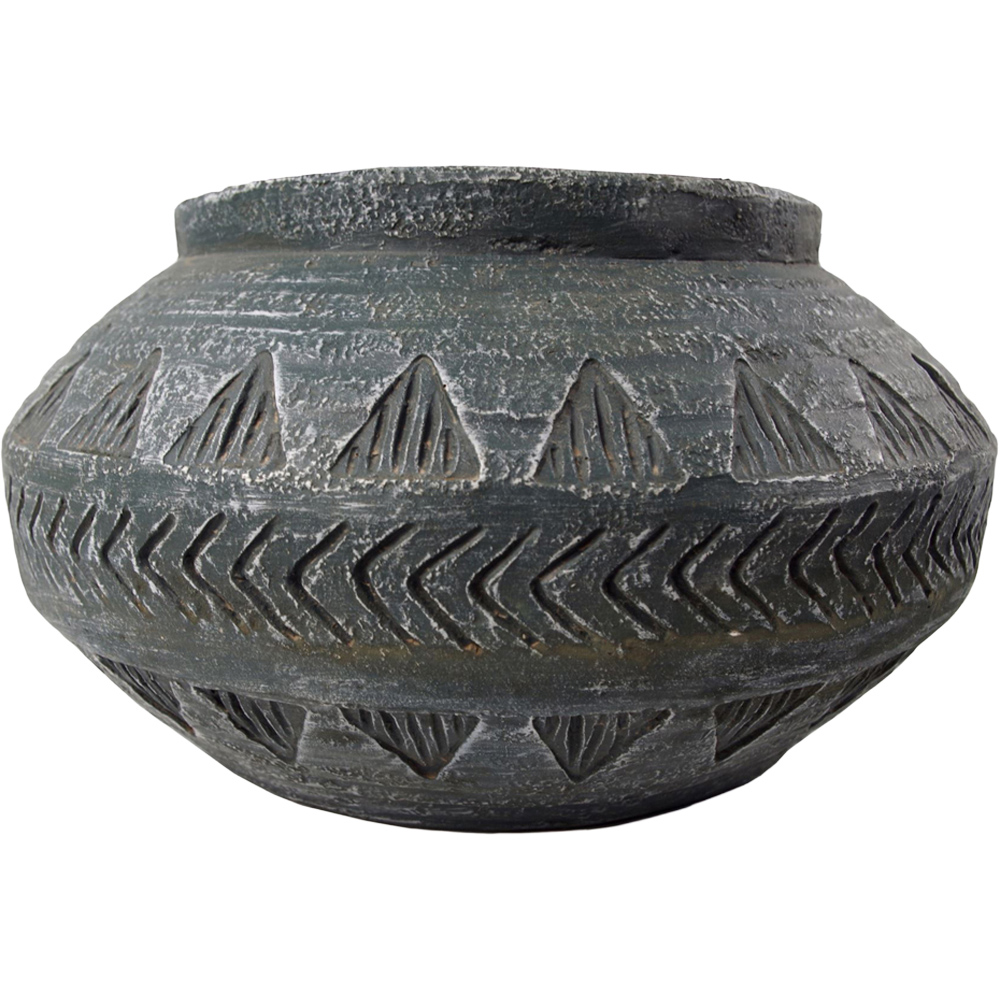 Leaf Grey Gliese Triangle Fibreglass Composite Indoor Planter 21 x 40cm Image 1