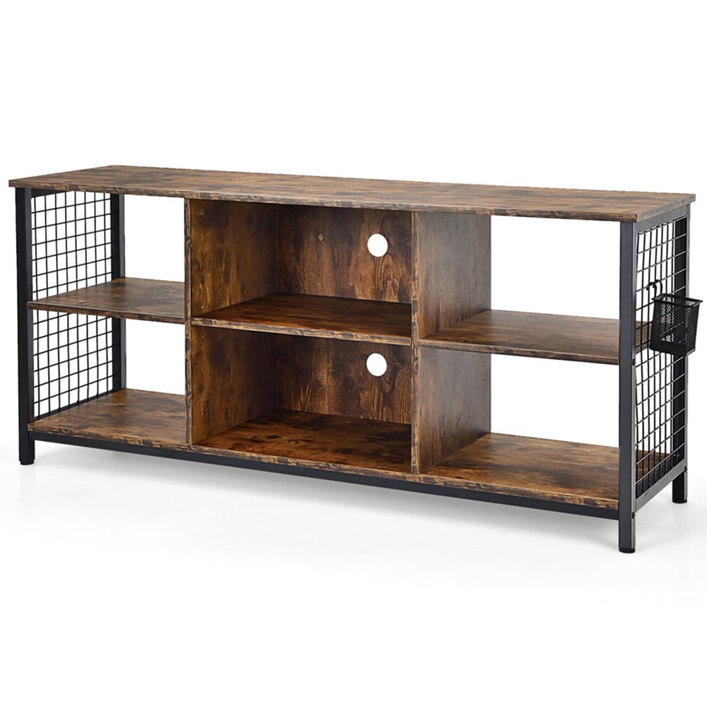 Costway Rustic Brown TV Unit Image 2