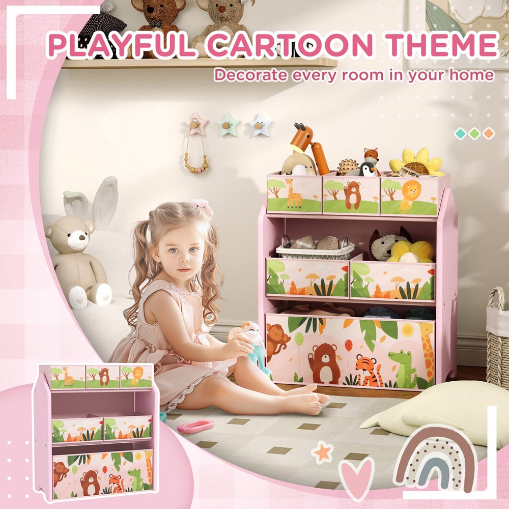AIYAPLAY 6 Box Pink Kids Toy Storage Unit Image 8