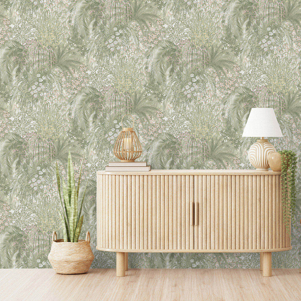 Grandeco Paradise Green Wallpaper Image 2