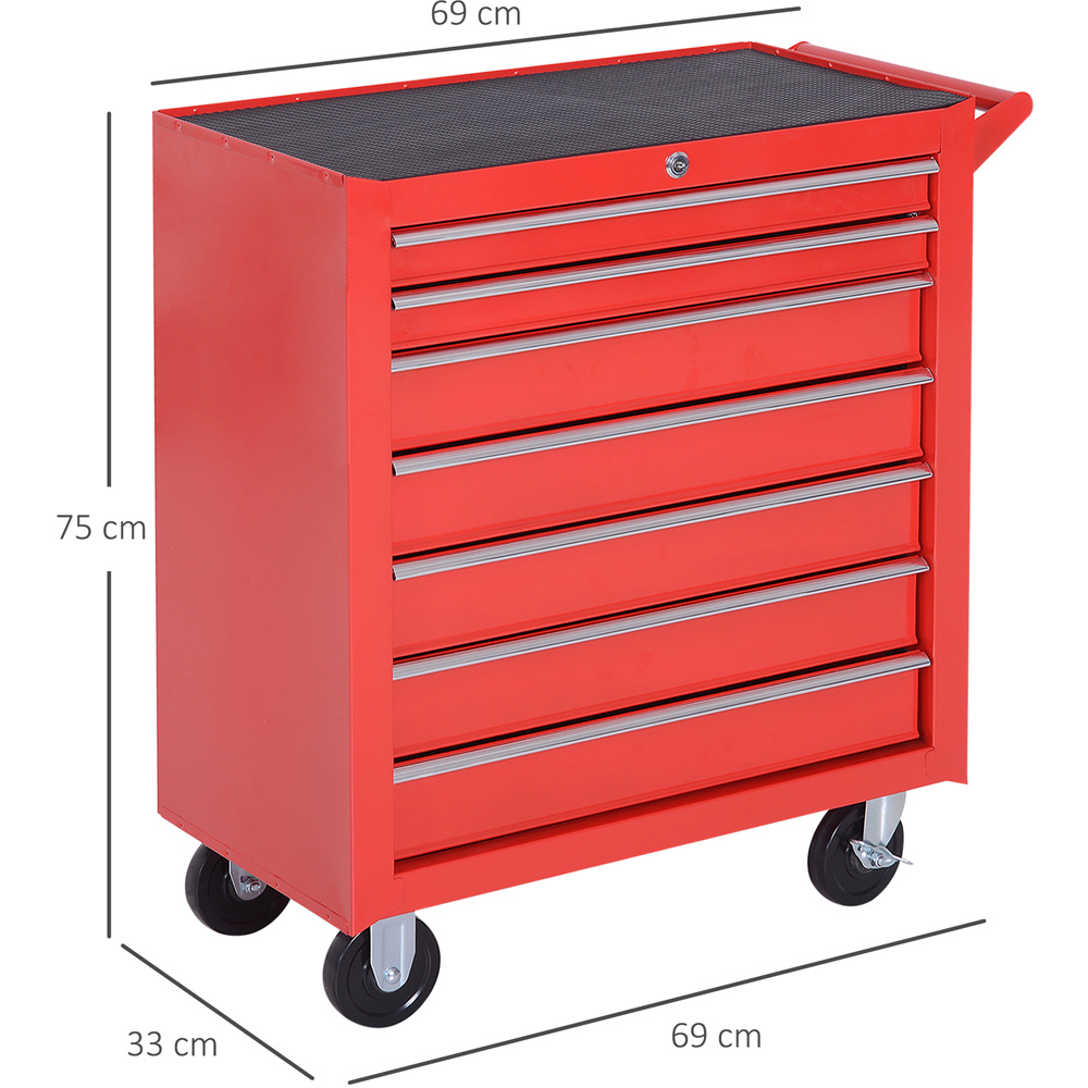 Durhand 7 Drawer Red Roller Tool Chest Image 7