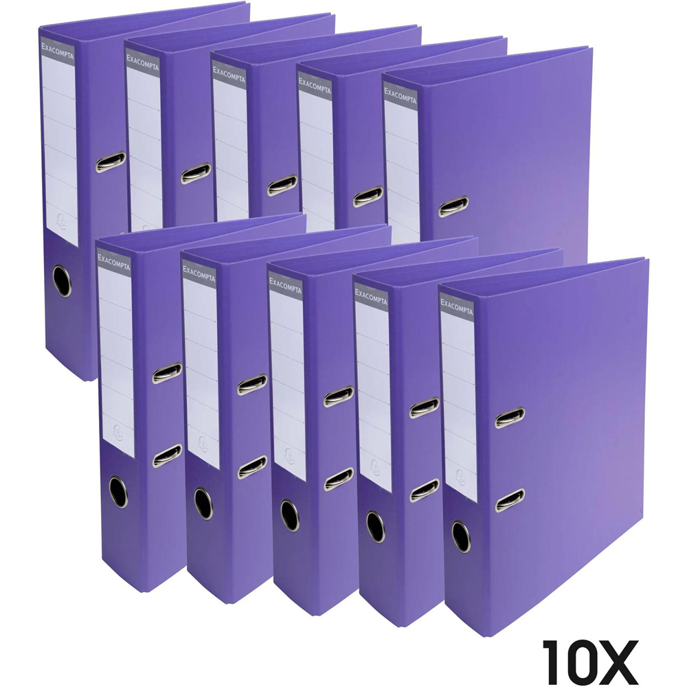 Exacompta PremTouch A4 Dark Purple PVC Lever Arch File 10 Pack Image 8