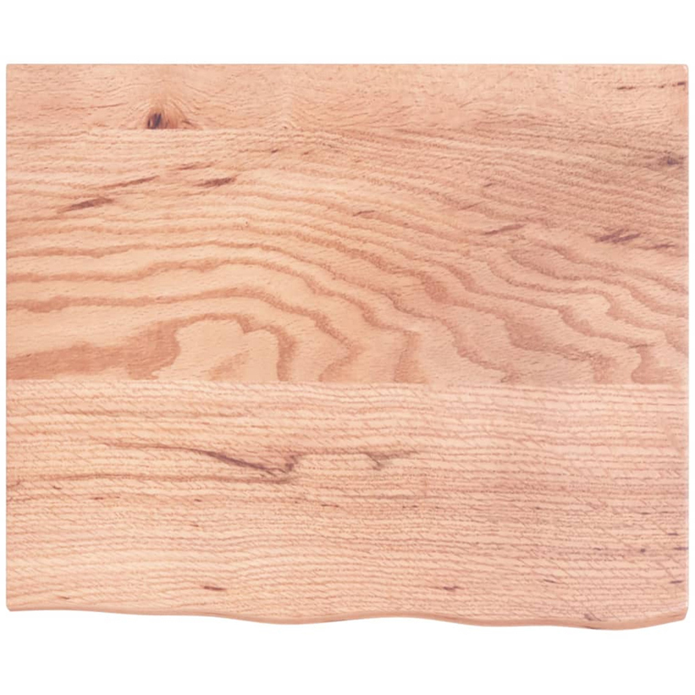 vidaXL 60 x 50 x 2cm Light Brown Treated Solid Wood Oak Wall Shelf Image 3