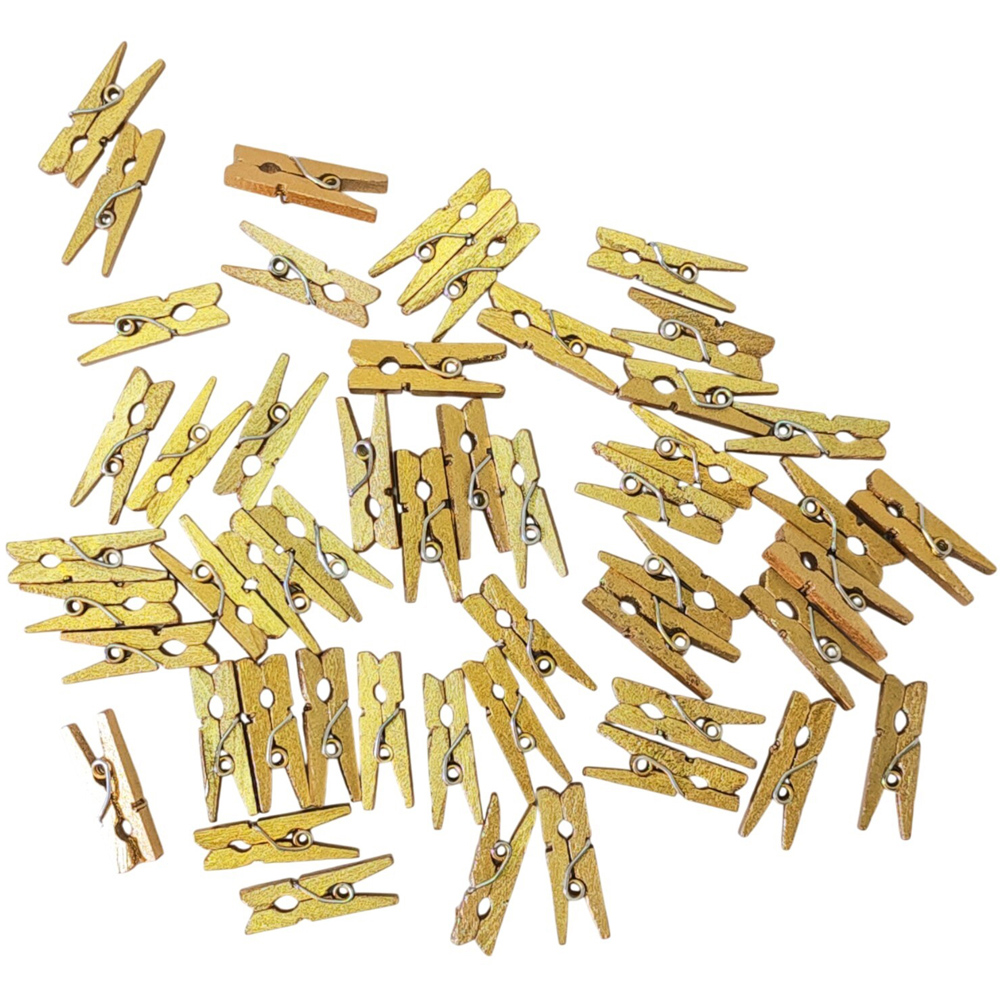 Pack of 50 Plain Crafting Pegs Gold Image 2