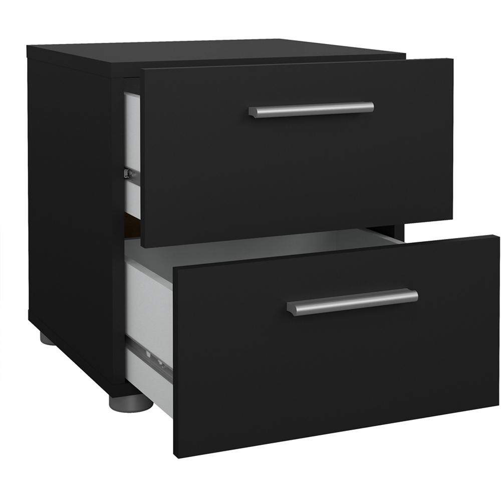 Florence 2 Drawer Black Bedside Table Image 4