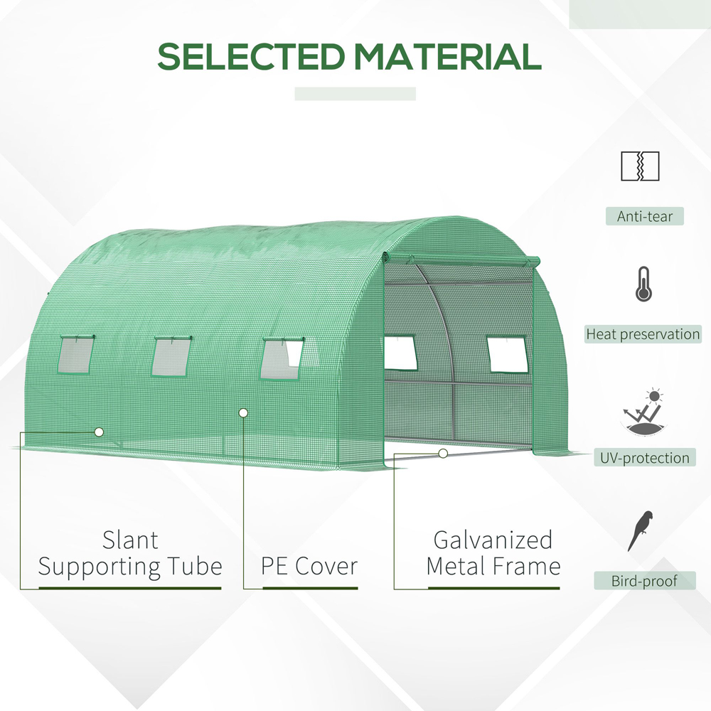 Outsunny Green Steel 13 x 10ft Greenhouse Image 4