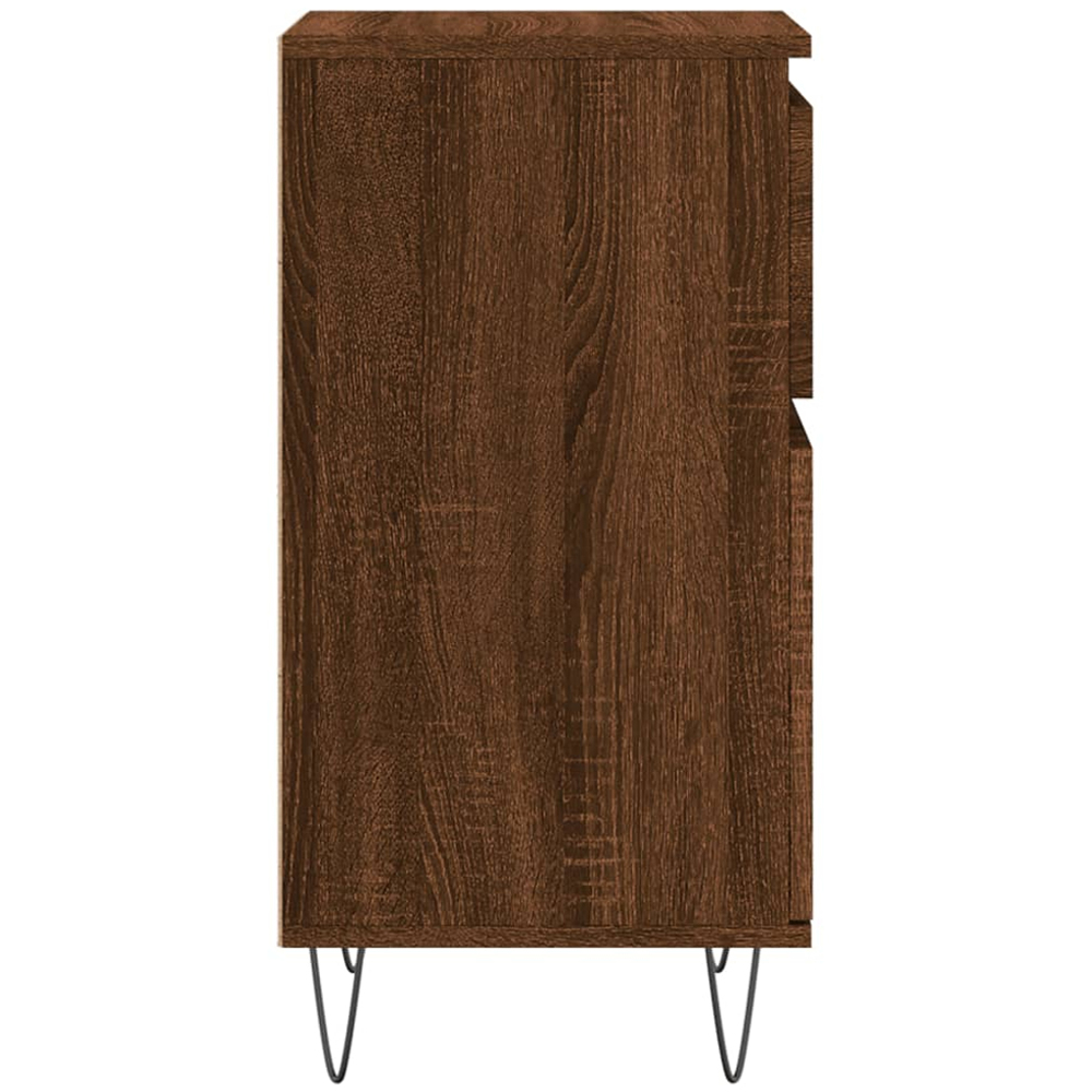 vidaXL Single Door Single Drawer Brown Oak Sideboard Set of 2 Image 8