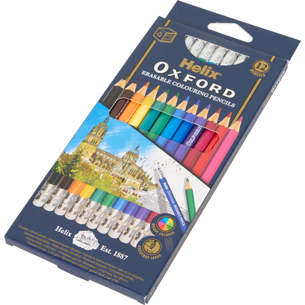 Pack of 12 Oxford Erasable Colouring Pencils Image 3