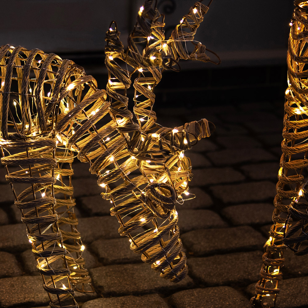 Charles Bentley Small Rattan Light Up Reindeer Christmas Decoration 60cm Image 7