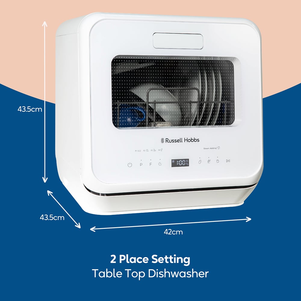 Russell Hobbs RH2TTDW101W White 2 Place Setting Table Top Dishwasher Image 9