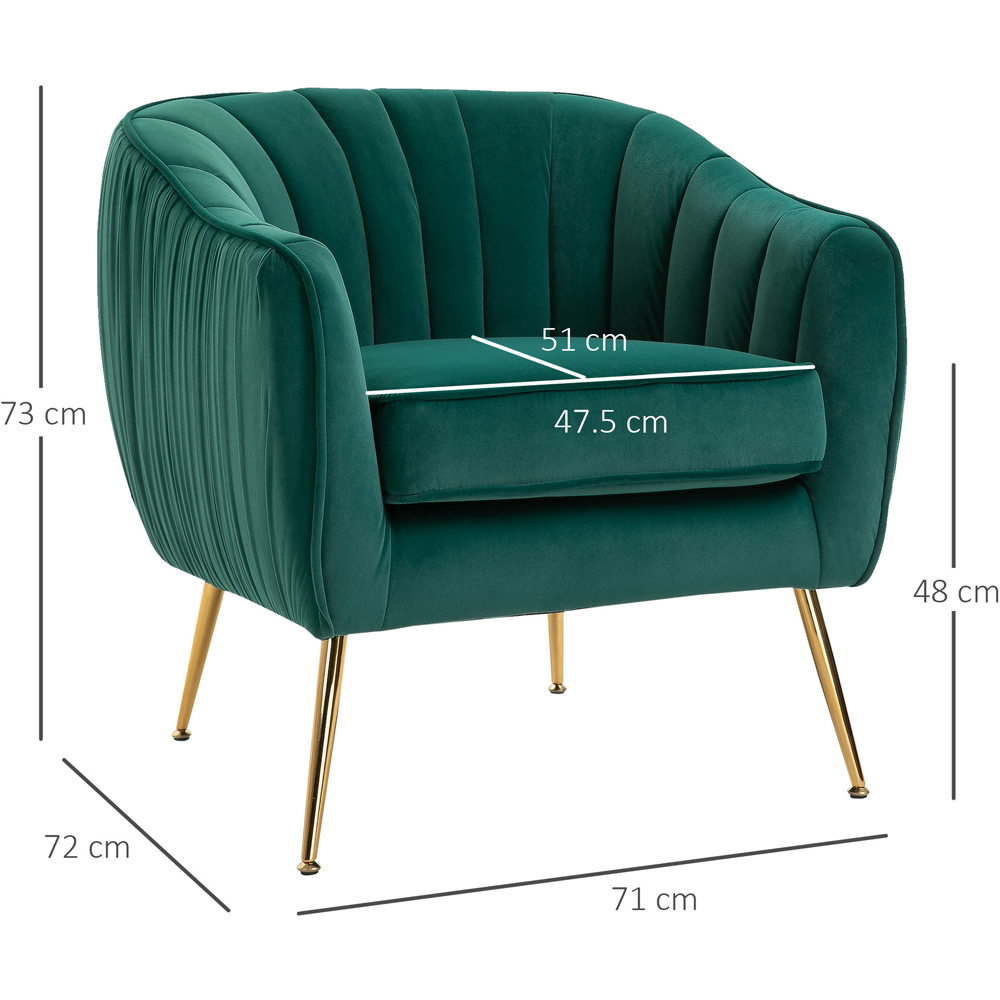 Portland Green Velvet Tub Armchair Image 3