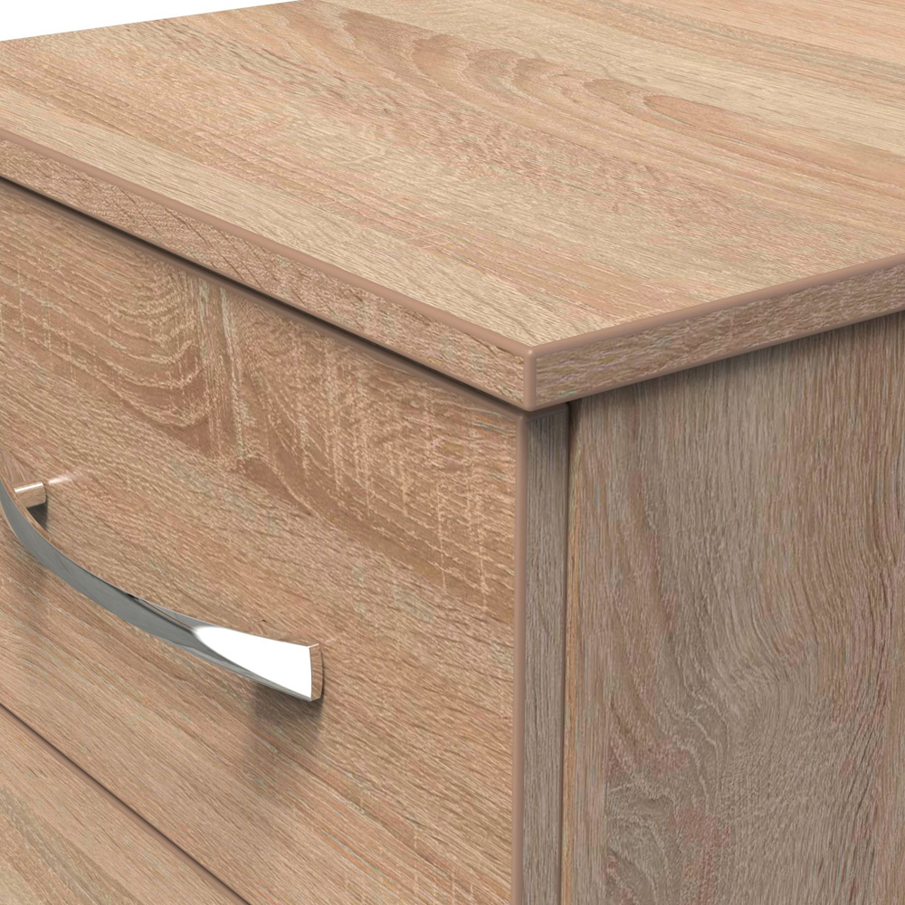 Crowndale Avin 3 Drawer Bardolino Oak Bedside Cabinet Image 5