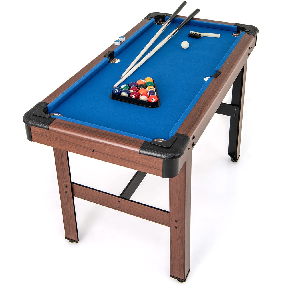 Costway Blue Wooden Pool Table Image 3