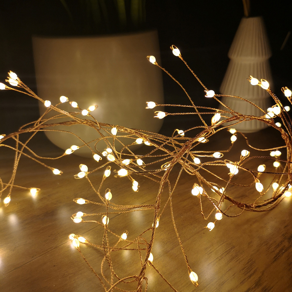 Samuel Alexander 860 Warm White LED Multi-Function Rose Gold Wire Christmas Garland Light 5.5m Image 1