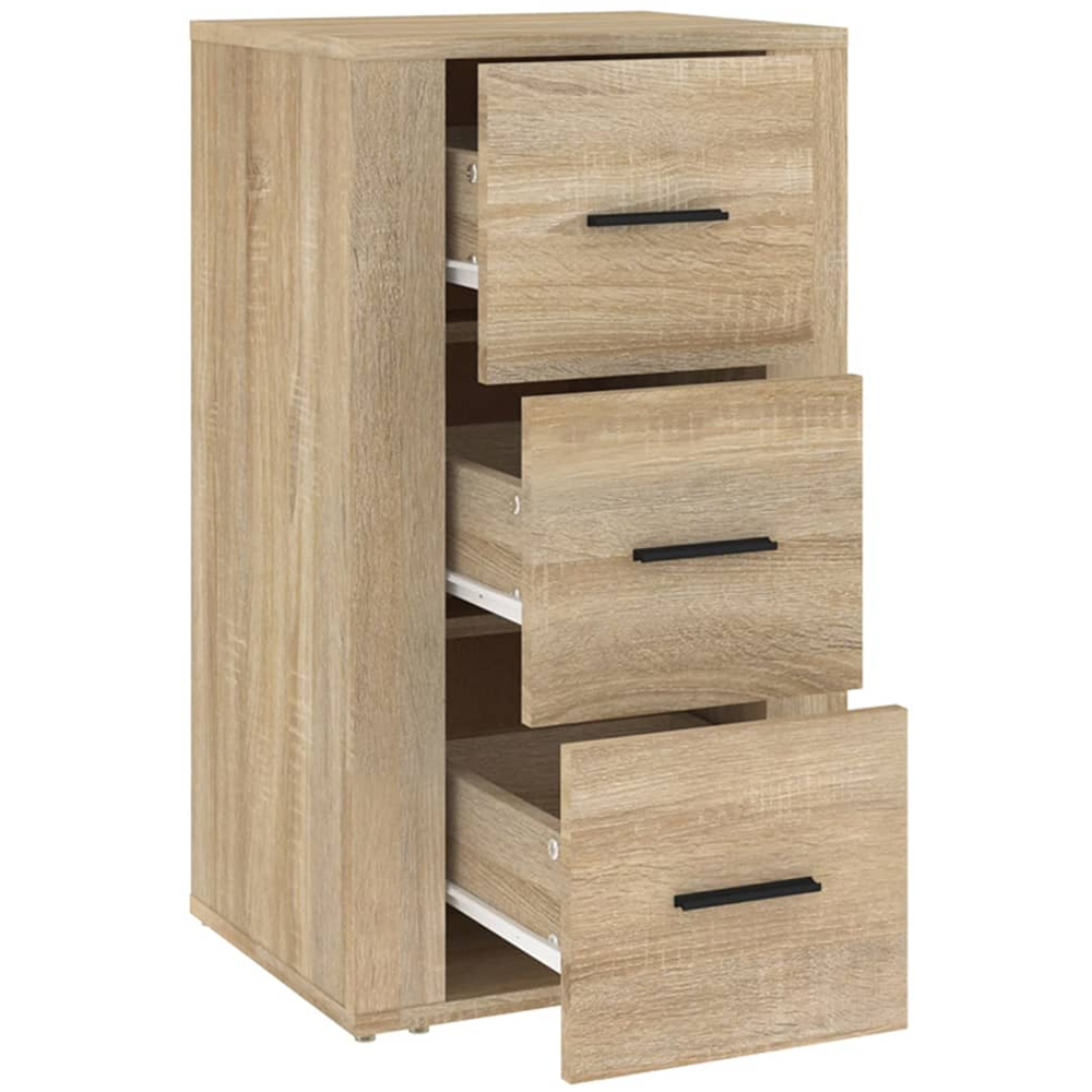 vidaXL 3 Door Sonoma Oak Wooden Sideboard Image 4