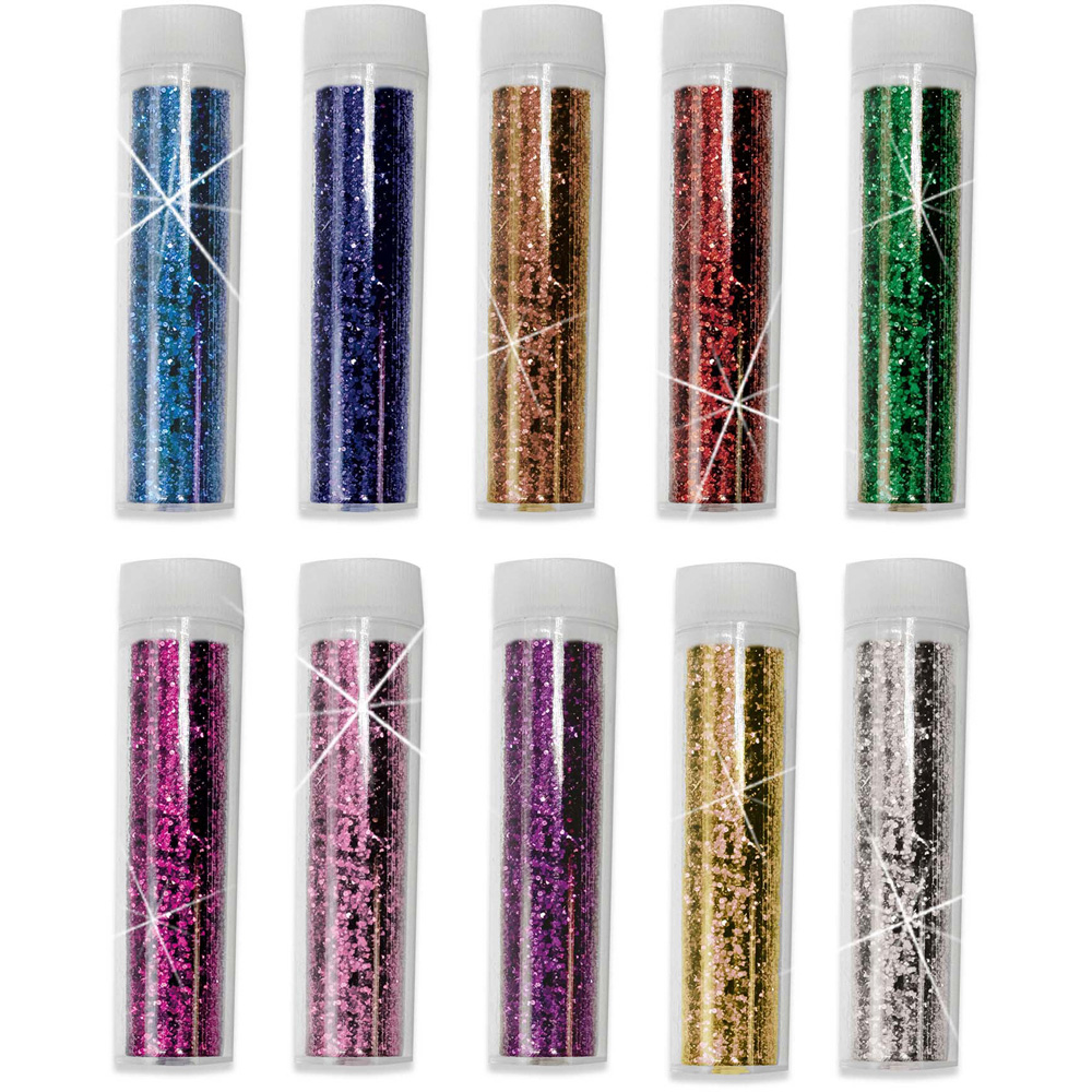SES Creative Assorted Colour Biodegradable Glitter 10 Pack Image 2