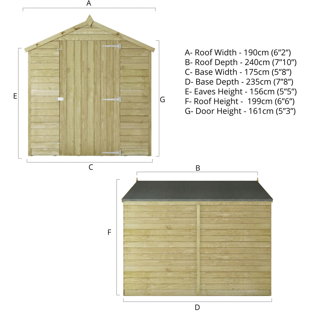 Mercia 8 x 6ft Overlap Apex Shed Image 9