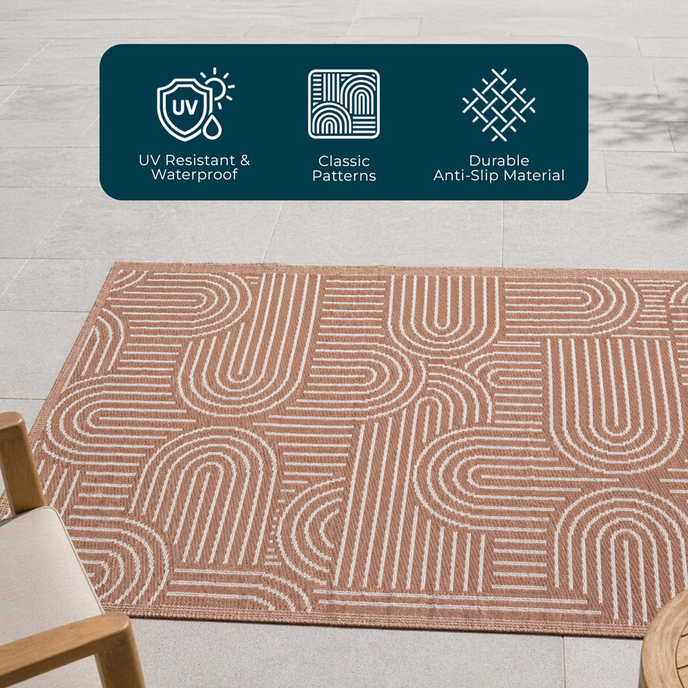 Jack Stonehouse Rust Red Arch Waterproof Anti-Slip Outdoor Rug 120 x 180cm Image 3