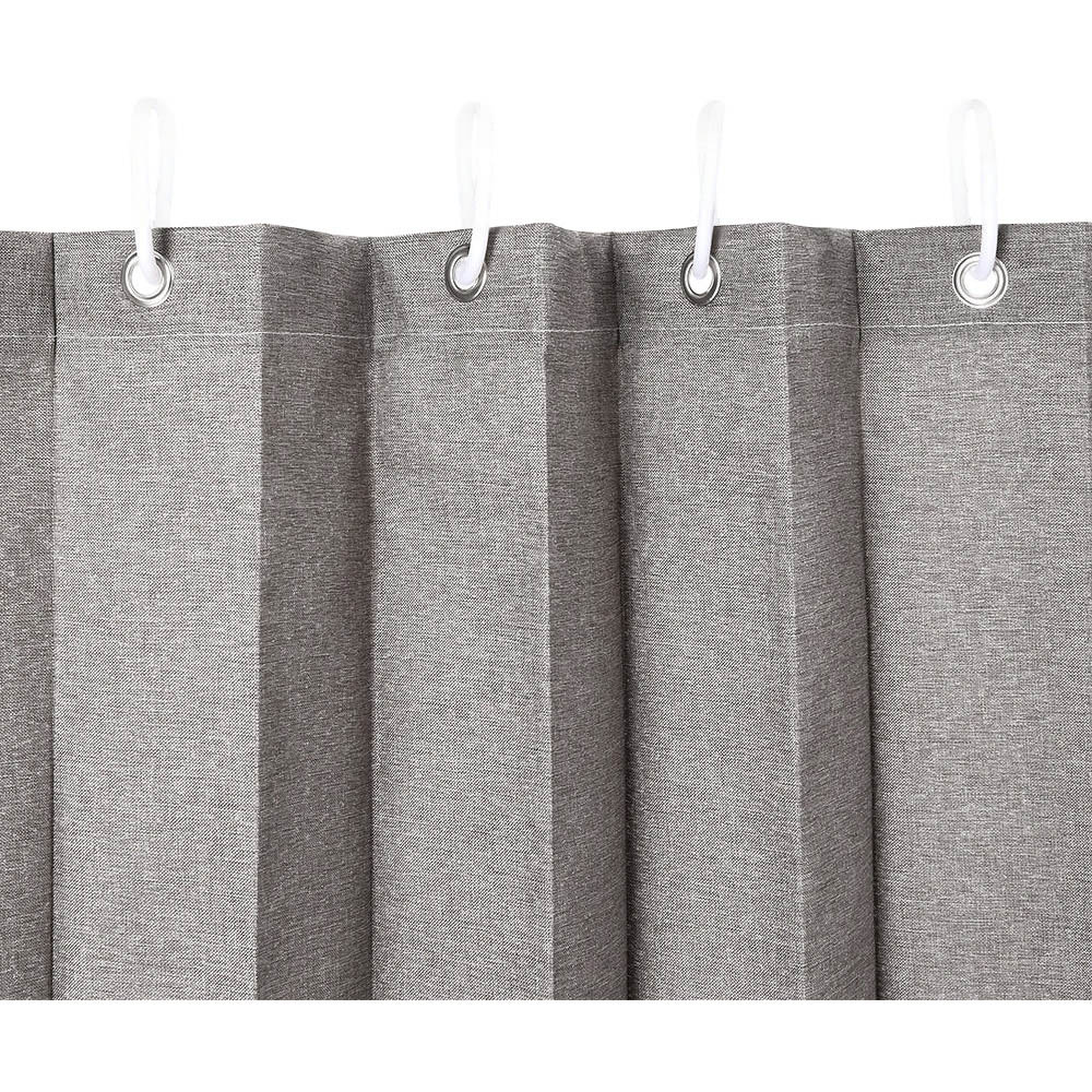 Living and Home Grey Faux Linen Semi-Sheer Pleated Folding Panel Curtain 180 x 200cm Image 4