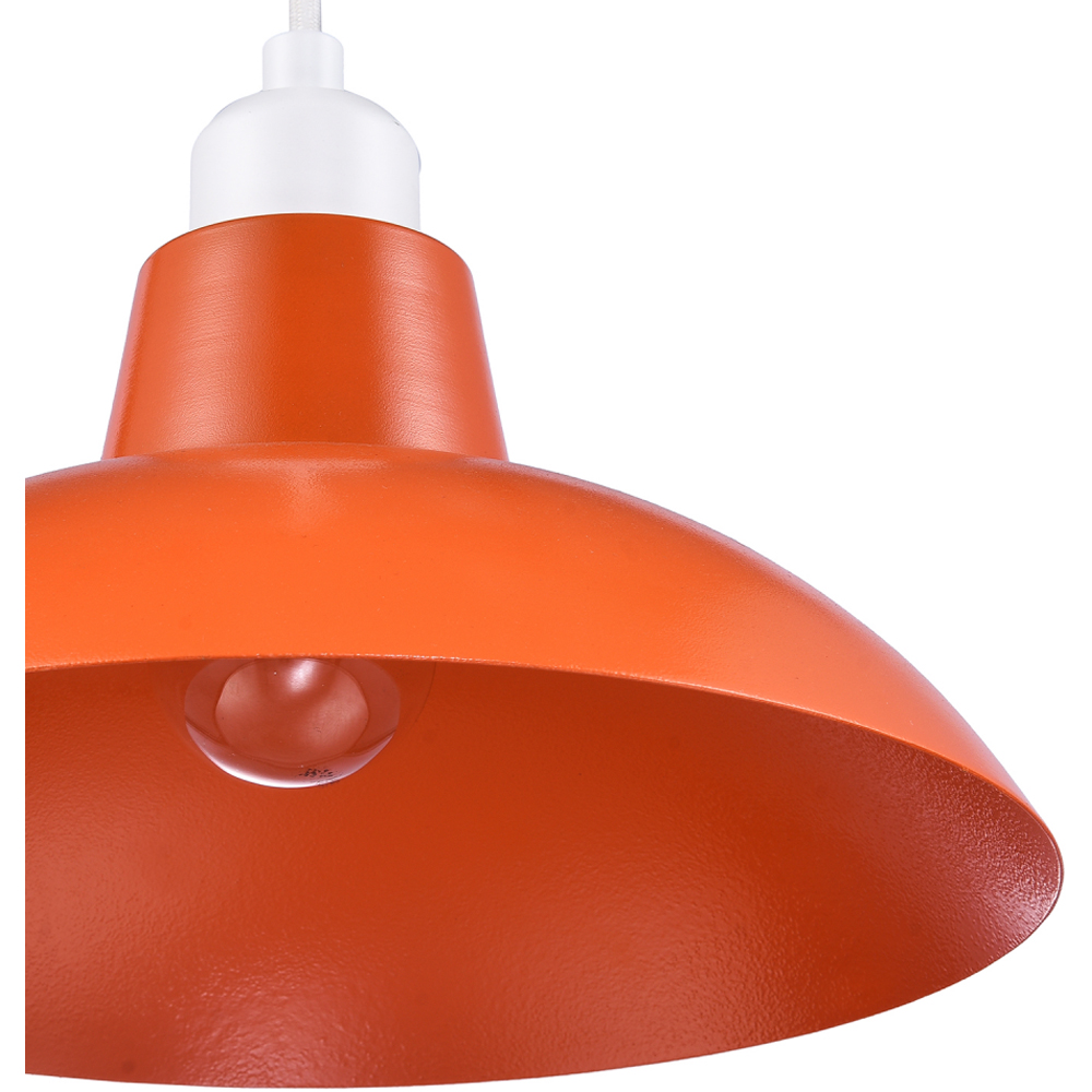 Happy Homewares Industrial Retro Design Matt Vibrant Orange Curved Metal Pendant Shade Image 6
