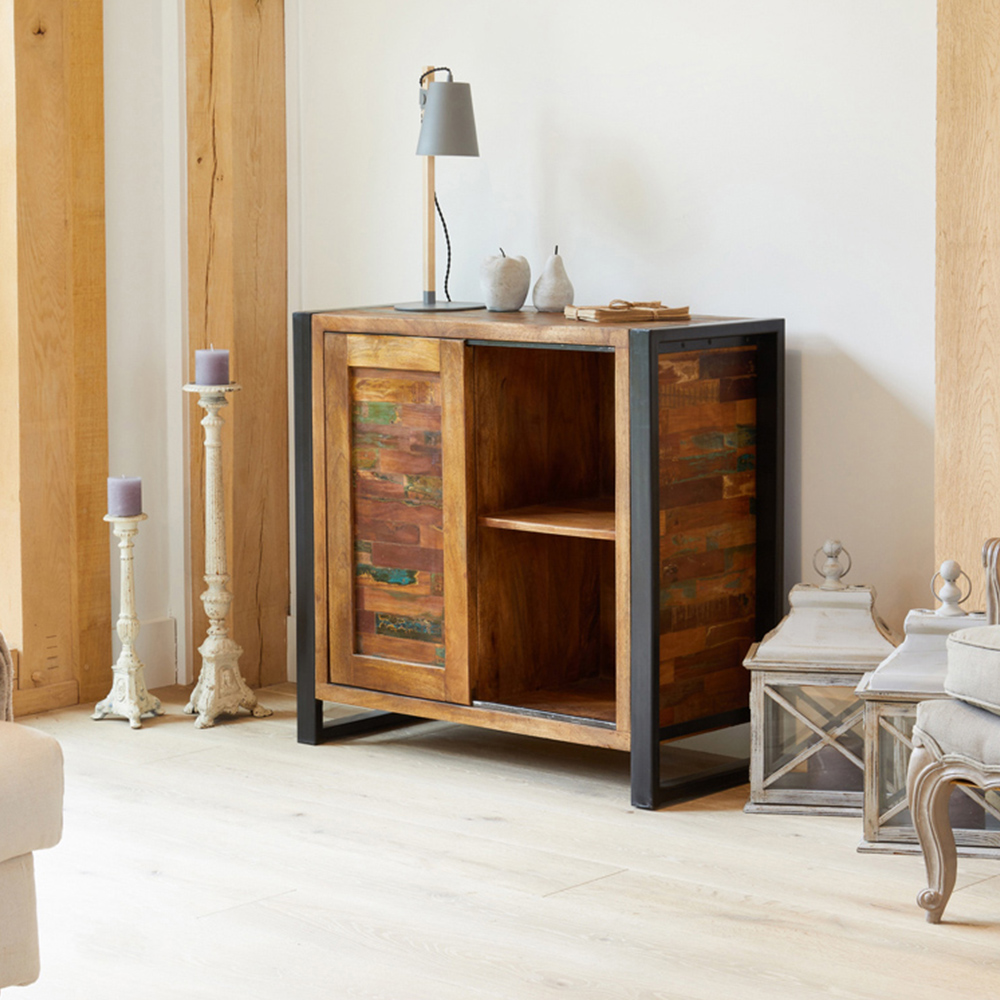 Baumhaus Urban Chic Single Door 4 Drawer Storage Cabinet Image 3
