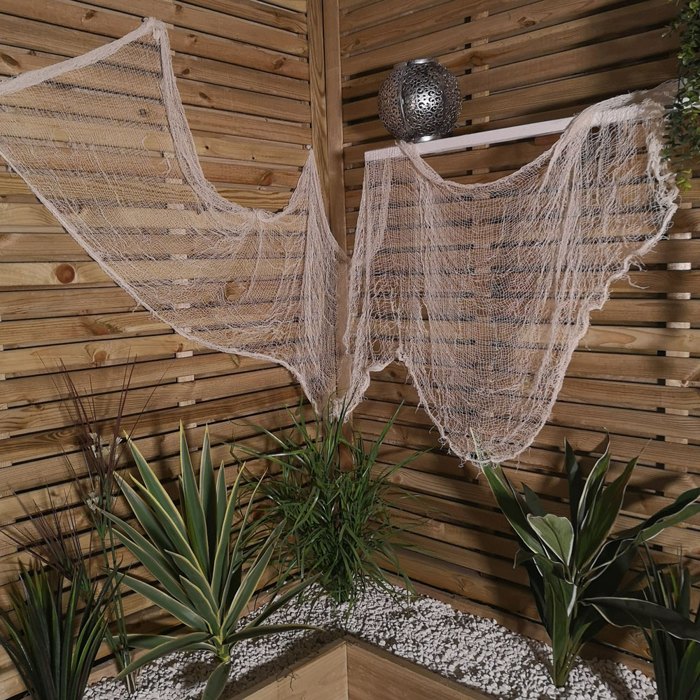 Samuel Alexander Cream Freaky Fabric Net Halloween Decoration 2.9m 12 Pack Image 6