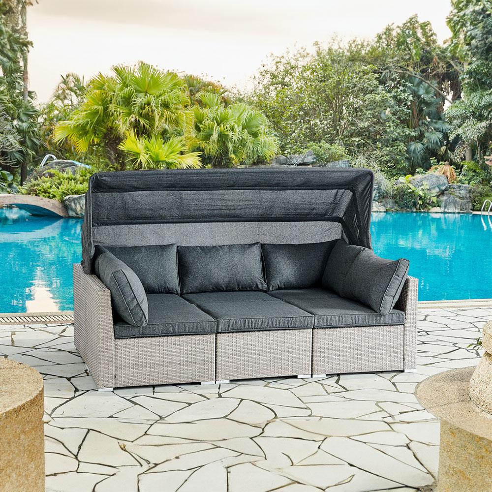 Home Detail Rhodes 5 Seater Grey Rattan Sofa Set with Cover Image 8