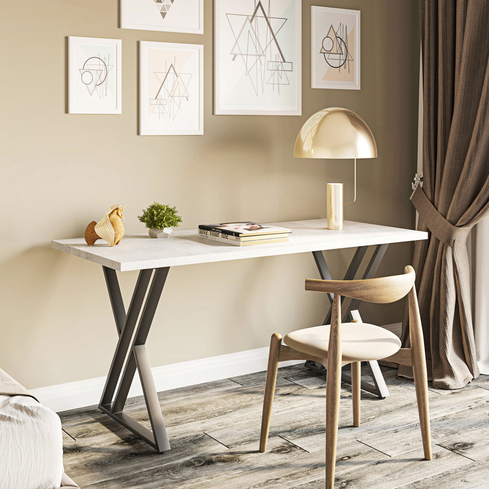 Shefa New York 6 Seater Dining Table Concrete Grey Image 4