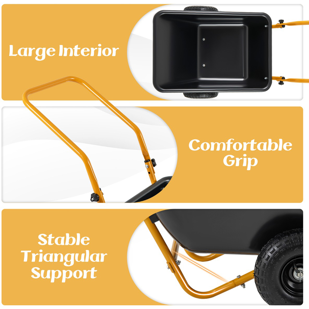 Costway Black Garden Utility Cart Image 7