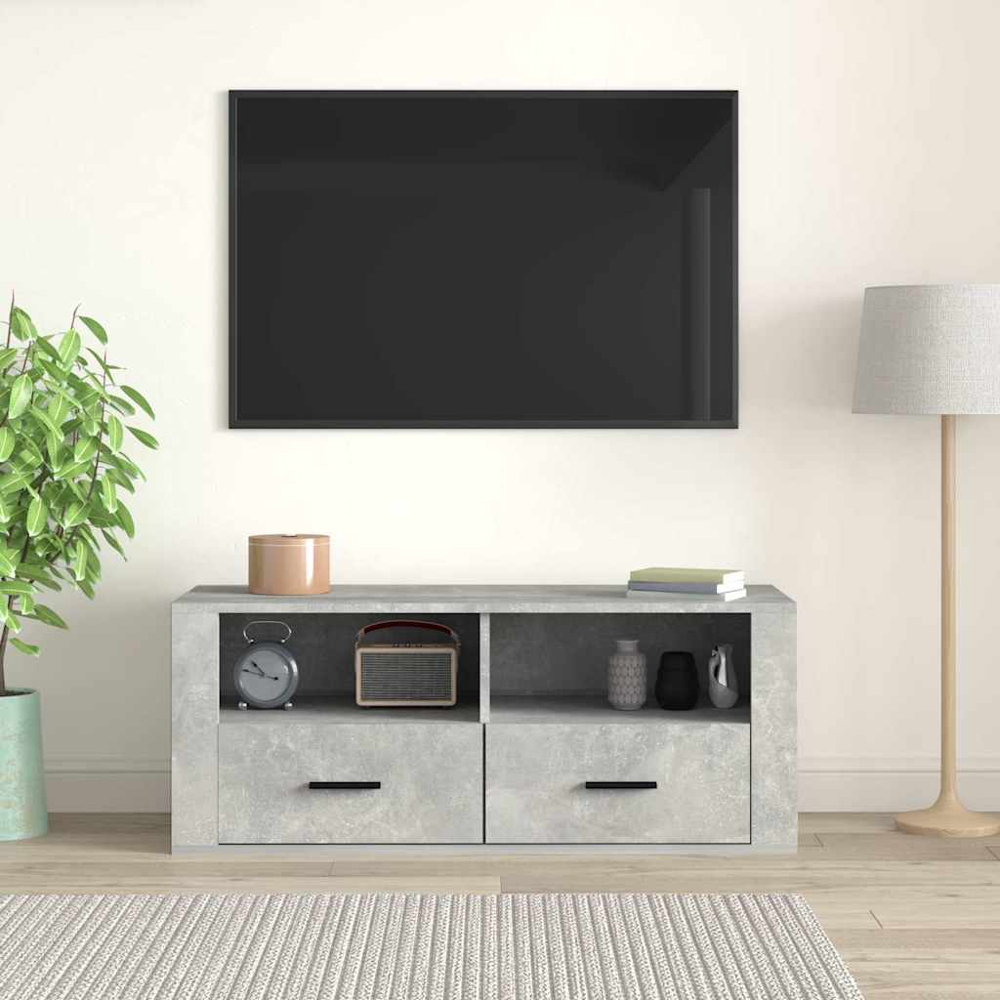 vidaXL 2 Drawer 2 Shelf Grey TV Cabinet Image 8