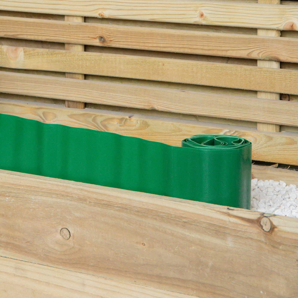 Samuel Alexander Green Plastic Corrugated Lawn Garden Edging Border Image 3