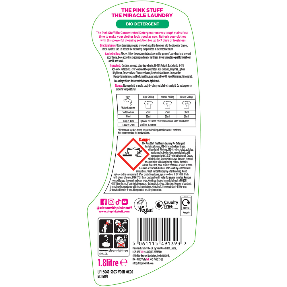 The Pink Stuff Bio Laundry Detergent Image 2