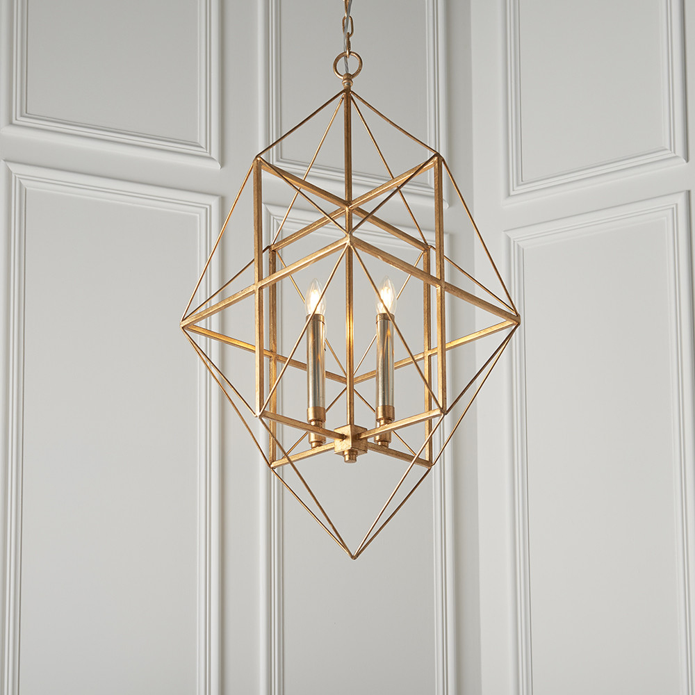Merano Pescara Gold and Silver Leaf Pendant Light Image 5