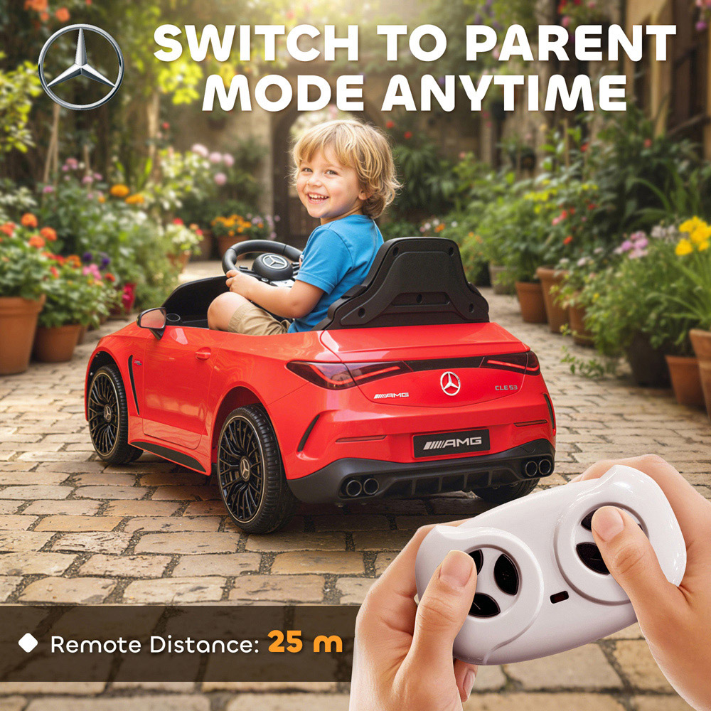 Tommy Toys Kids Red Licensed Mercedes AMG Electric Ride On Car with Remote and Seatbelt 12V Image 5