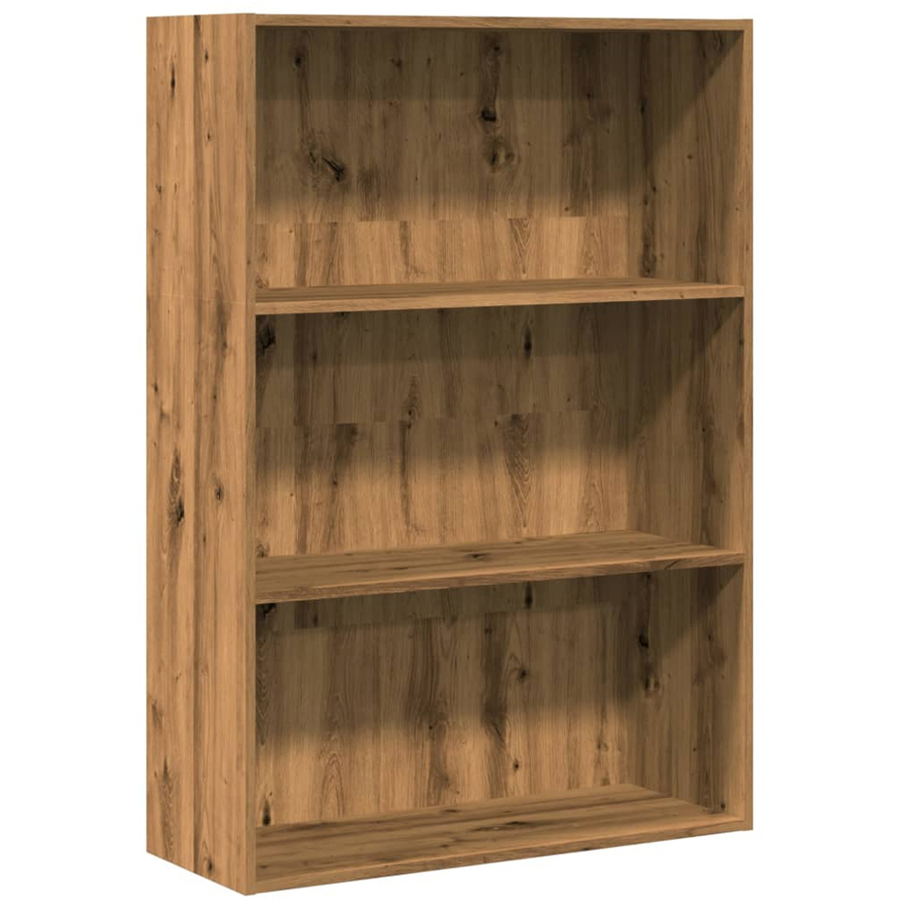 vidaXL 3 Shelf Artisan Oak Bookcase Image 2