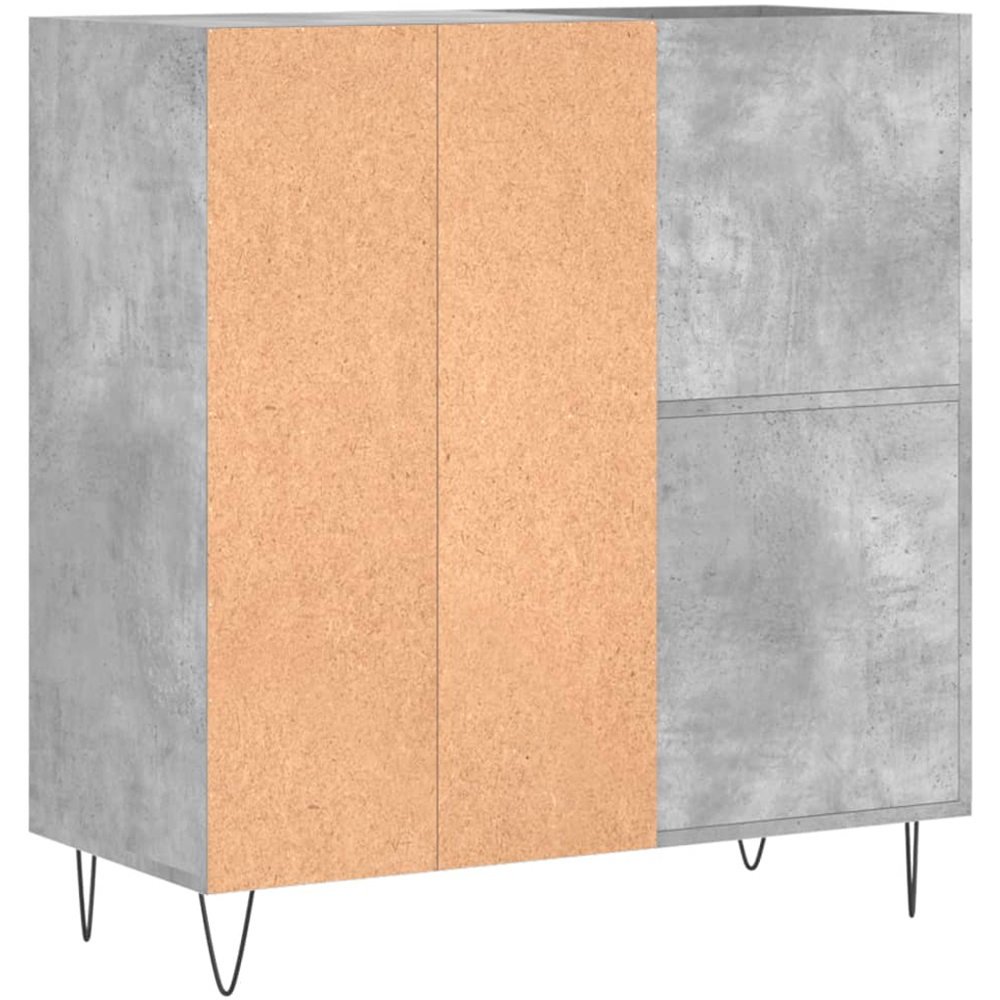vidaXL 3 Shelf Concrete Grey Square Record Cabinet Image 6