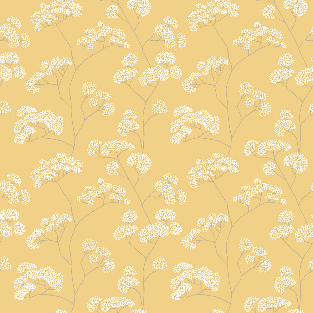 Hoopla Walls Oasis Elderflower Trail Gold Wallpaper Image 1