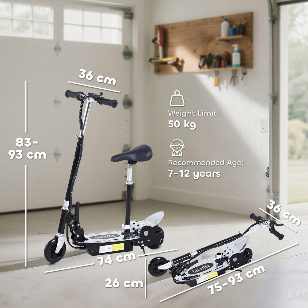 Tommy Toys Black Adjustable Seat and Brake Foldable Powered Kick Scooter Image 9